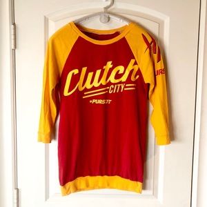 Houston Rockets Clutch City T-shirt ‘15 playoffs championship yellow red colors